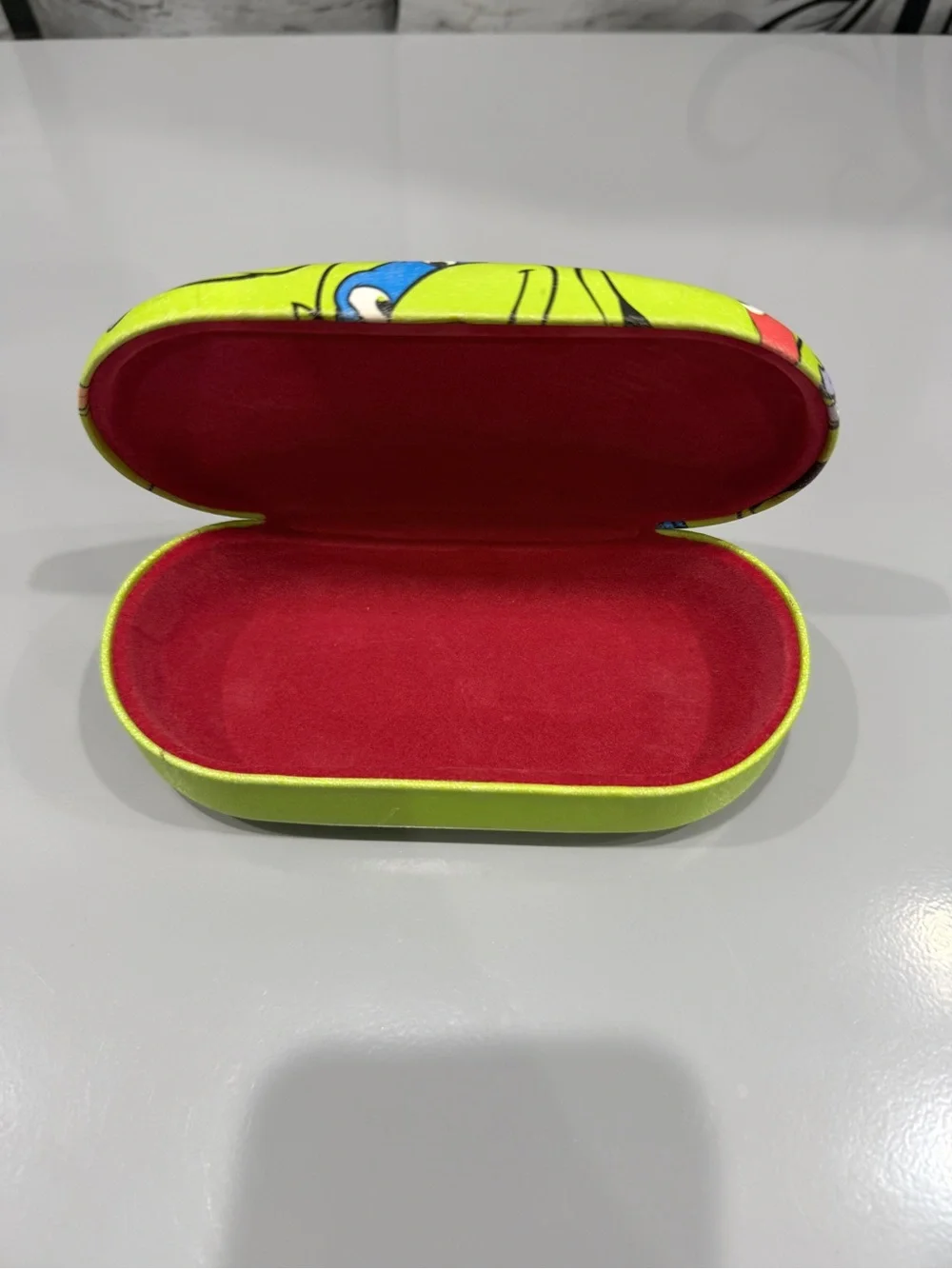 Kids Sunglasses Case with Cartoon Turtle Faces - Green